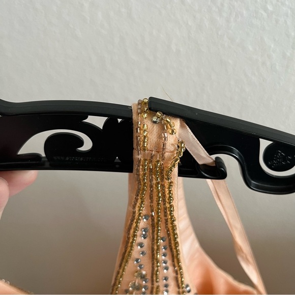 Mac Duggal 48858 V-Neck Embellished Formal Dress Peach Blossom NWT 12 - Picture 7 of 10